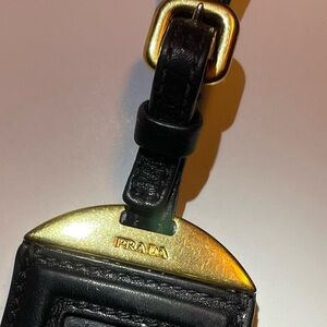 Prada mini leather Luggage Tag / key chain